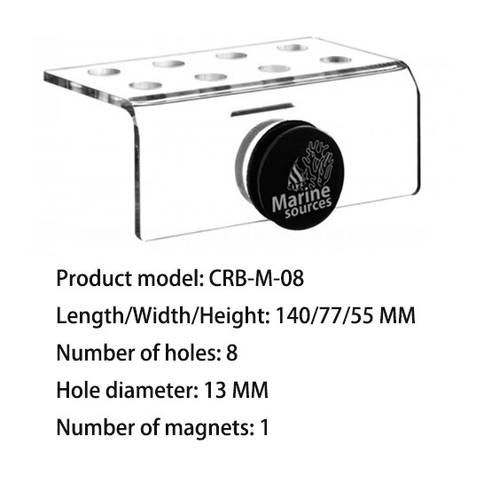 Fontes Marinhas De Aquário Acrílico Coral Magnético Frag Suporte De Tomada Suporte Para 15Mm De Espessura De Vidro: Magnetic CRB-M-08