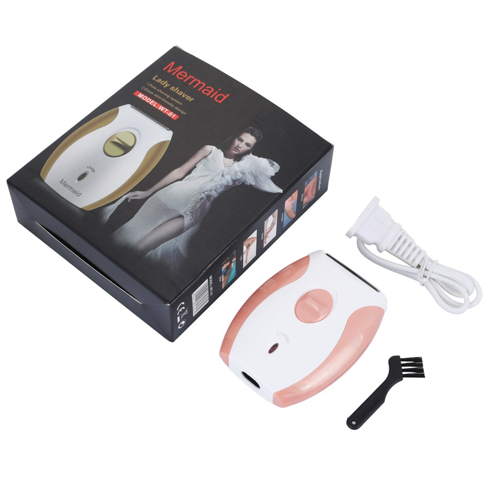 Depiladora eléctrica portátil, afeitadora de carga, cuchilla de acero inoxidable, depiladora para mujeres, máquina de afeitar sin dolor: orange EU