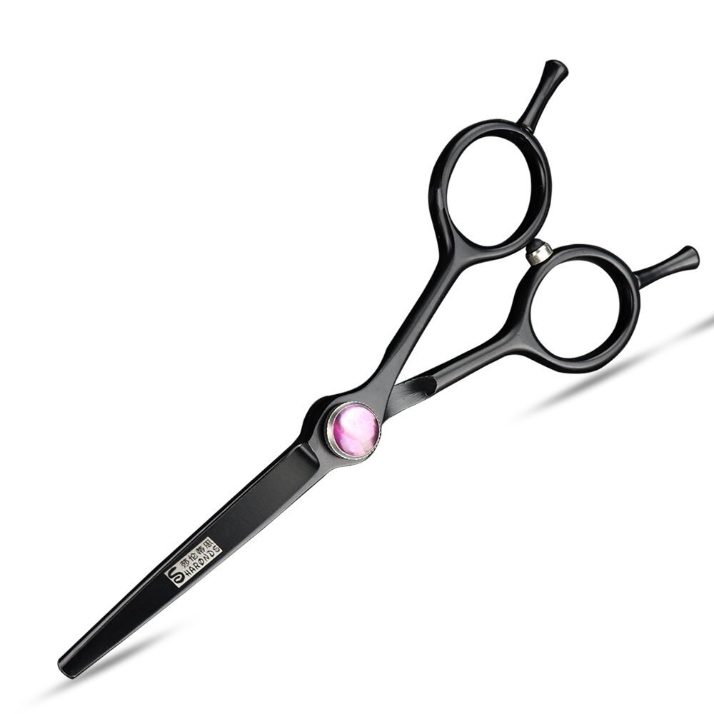 Kapper haar schaar zwarte 5.5 inch diamant professionele rvs snijden schaar kappers stylist schaar tool: Paars