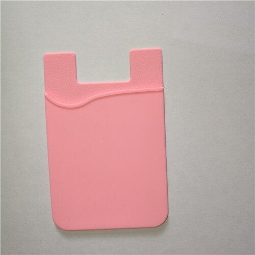 3M Sticker Back Cover Kaarthouder Pouch Voor Telefoon Mobiele Telefoon Snoep Kleur Mouw Voor Mobiele Telefoon Pouch credit Kaarthouder: Roze