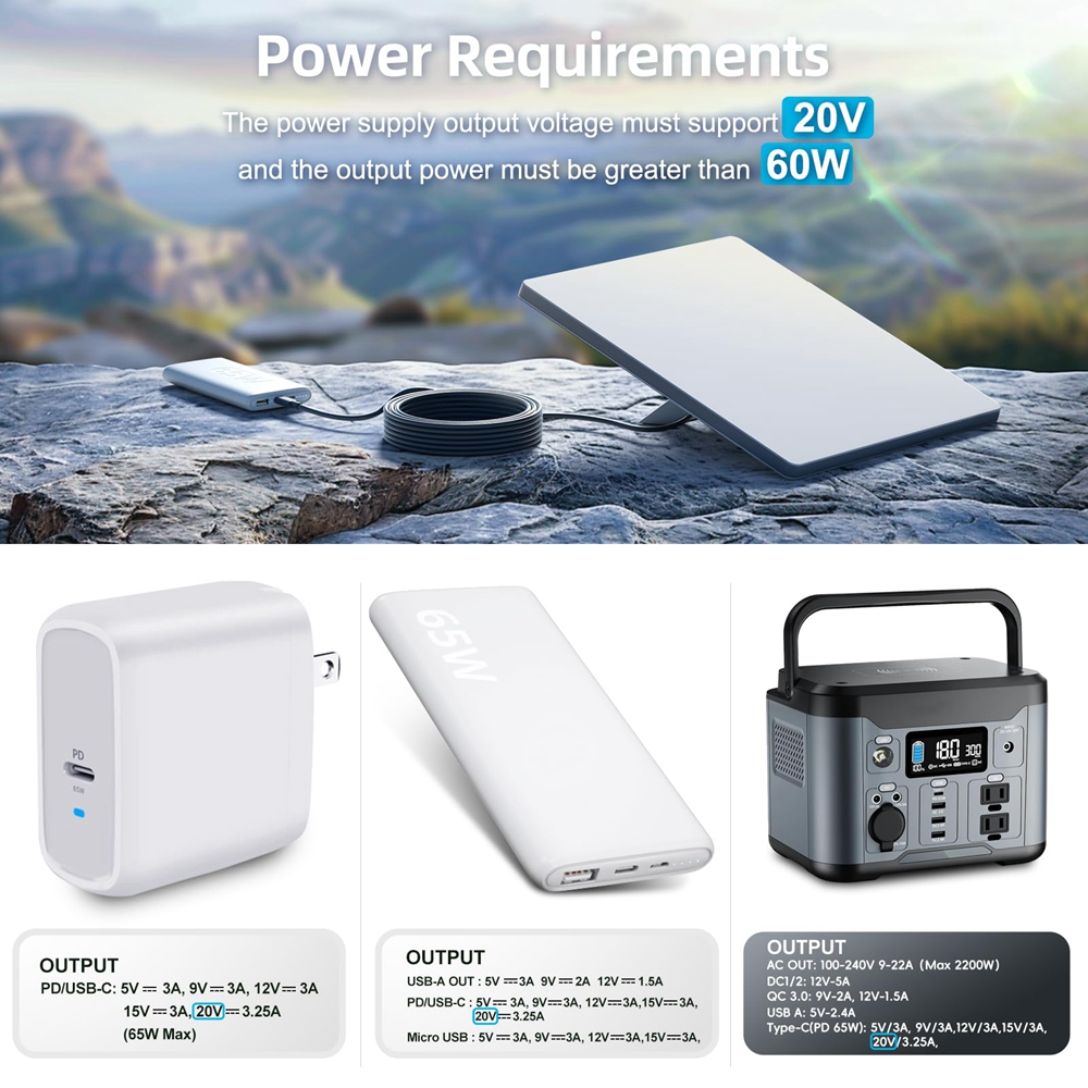 Cabo de alimentação de 1/2/5/10m para starlink mini USB-C para cabo dc ao ar livre à prova d'água barril jack carregamento tipo-c cabo de interface