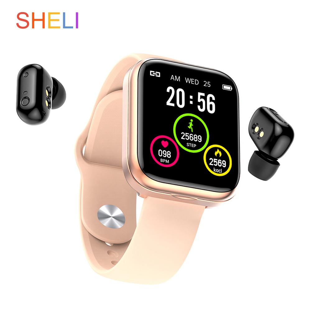 Ai smartwatch met bluetooth-oortelefoon, hartslagmeter, slimme polsband, smartwatch voor mannen en vrouwen, sportoortelefoon