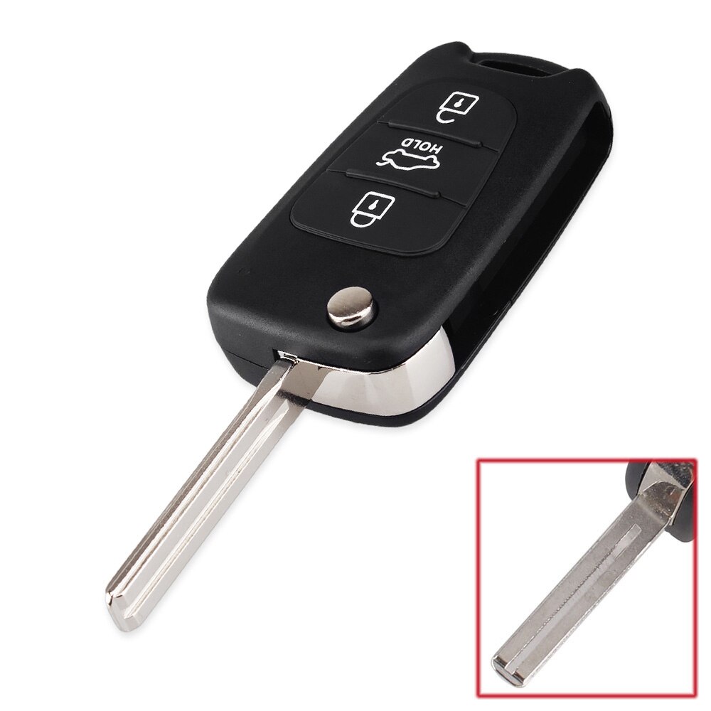 Keyyou key shell 3 knappar för hyundai avante elantra  i30 i40 i20 ix35 flip fällbar fjärrnyckelväska oklippt blankt lock: 3 knappar