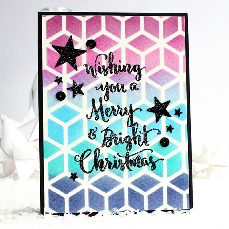 3D Cube Stencil for DIY Scrapbooking Decorative Embossing Paper Cards Making Crafts Plastic Template Drawing Sheet 6x6inches