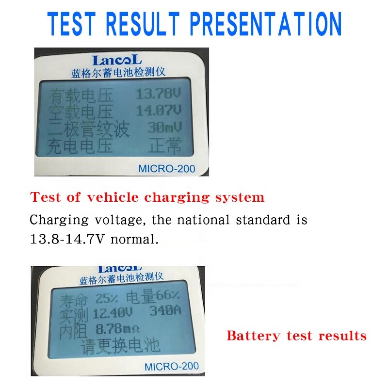 Battery Detector 12V / 24V Battery Life Capacity Internal Resistance Analyzer for Electric Vehicle Battery