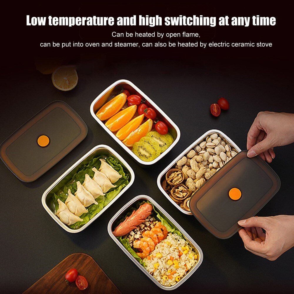 Stainless Steel Lunch Box Food Storage Box Portable Picnic Camping Outdoor Food Crisper Food Storage Container