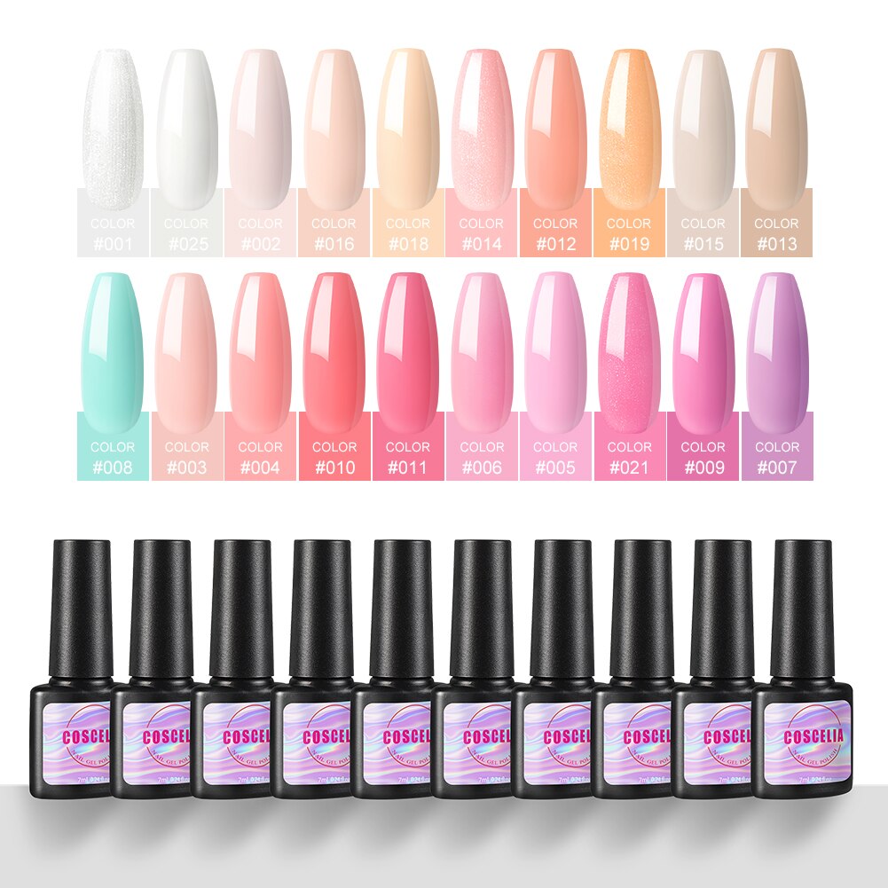 COSCELIA-Juego de esmaltes en Gel para uñas, conjunto de manicura con lámpara LED UV, barniz híbrido semipermanente, herramientas de para decoración de uñas kit uñas semipermanente con lampara with torno uñas: Only 20pcs Gel