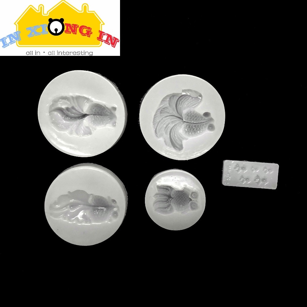 DIY Mini Goldfish Mold Transparent Silicone Mold for Resin Craft 3D Small Fish Decoration Making Tool Epoxy Resin Molds