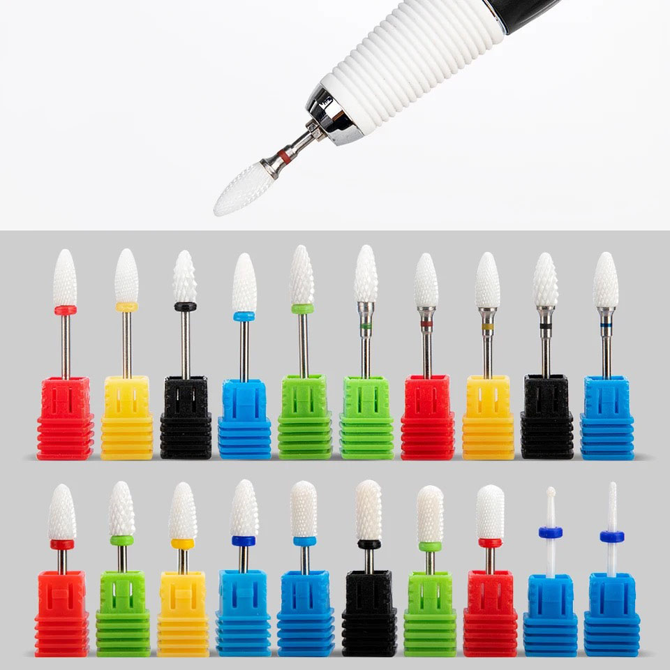 Broca de carburo de tungsteno para uñas, taladros eléctricos para manicura, fresa de cerámica, accesorios de pedicura, buena
