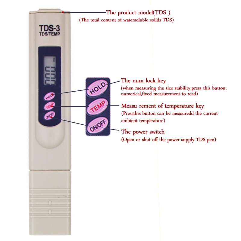 Digital TDS Tester Meter With Auto Temperature Compensation TDS test pen instrument 40%off