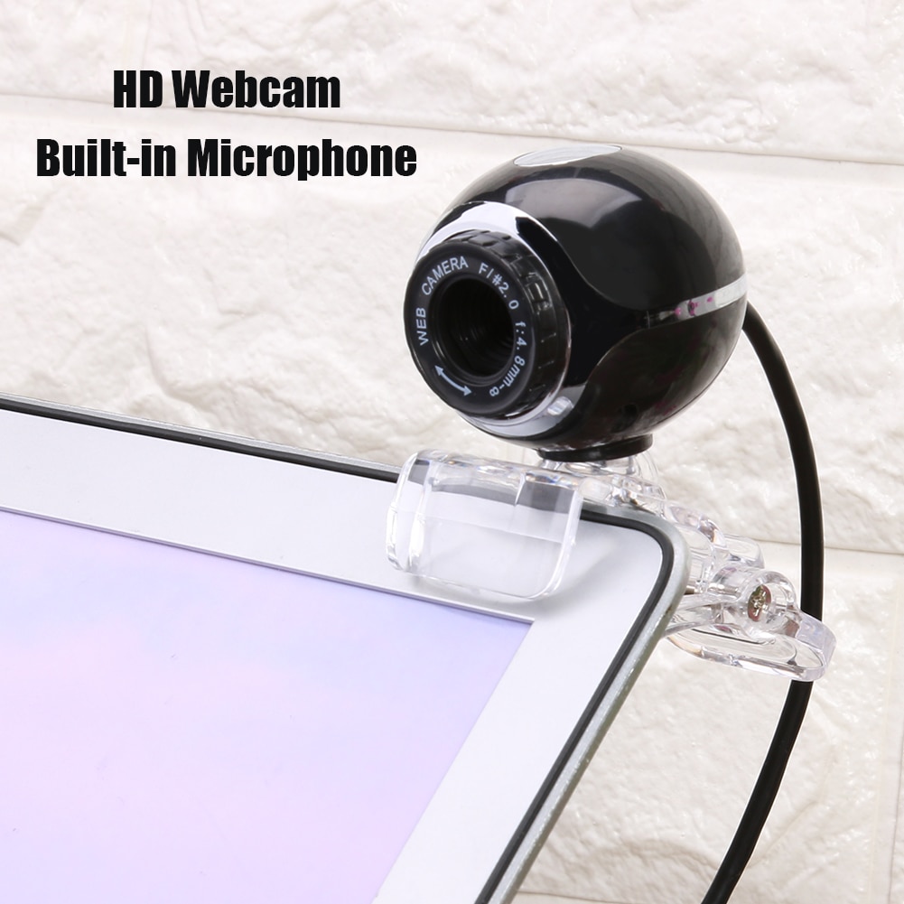 USB Web Camera HD Webcam with Microphone Clear Base Small Office Caring Computer Supplies for Windows 10 8 7 XP PC