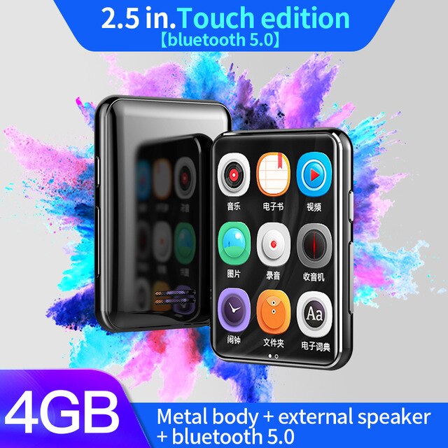 Mp3 Speler Met Bluetooth Speaker Touch Screen Muziek Nbx MP3 Speler Hifi Metal Mini Draagbare Walkman Met Radio Opnemen