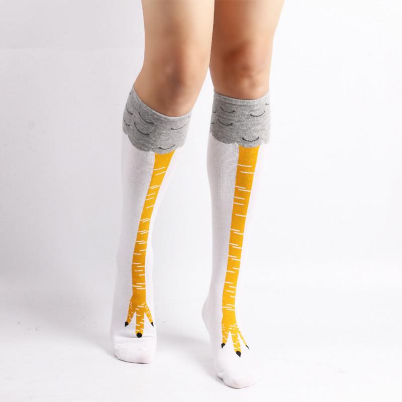nette Karikatur Huhn Füße aufbringen Socken mit Huhn Druck kappe Frauen Mädchen Karikatur Strumpfhosen Strümpfe Weihnachten: 02