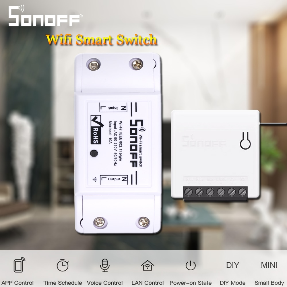 SONOFF Mini/Basic/Dual/RF/TH10/TH16 SONOFF POW R2 RF Brücke Wifi Schalter DIY licht Clever Heimat Automatisierung Relais Modul Alexa