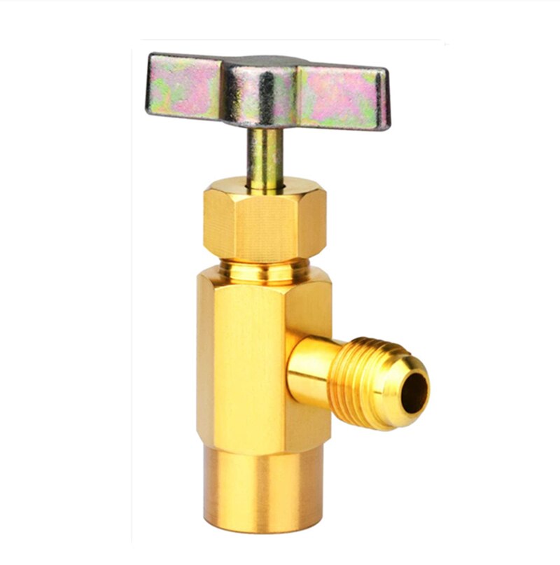 1Pc R-134a Refrigerant Can Tap Dispensing Bottle Opener Valve 1/2" ACME 1/4" SAE Thread Adapter Brass Fittings Air-conditioning