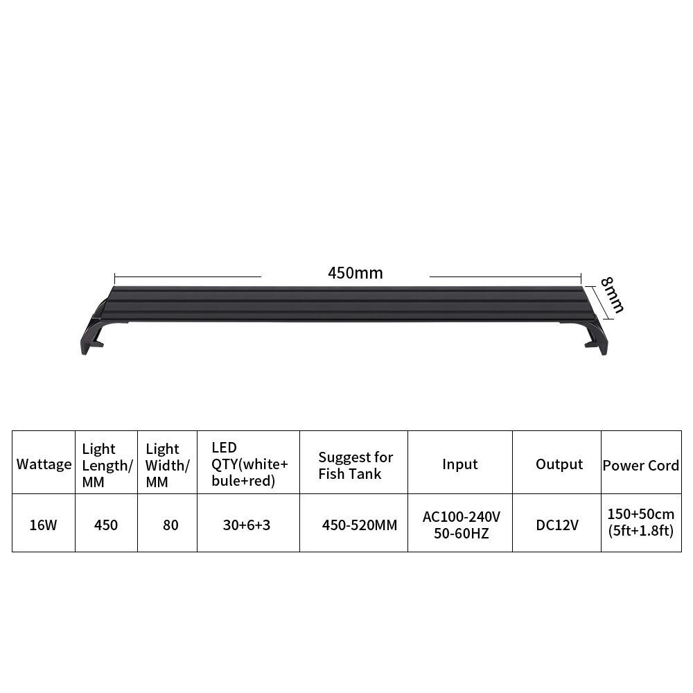 Timer Dimmable Fish Tank Light Marine Coral Lights Aquatic Plants Grow Lighting For Seawater Freshwater Aqaurium Accessories: SZD-D500