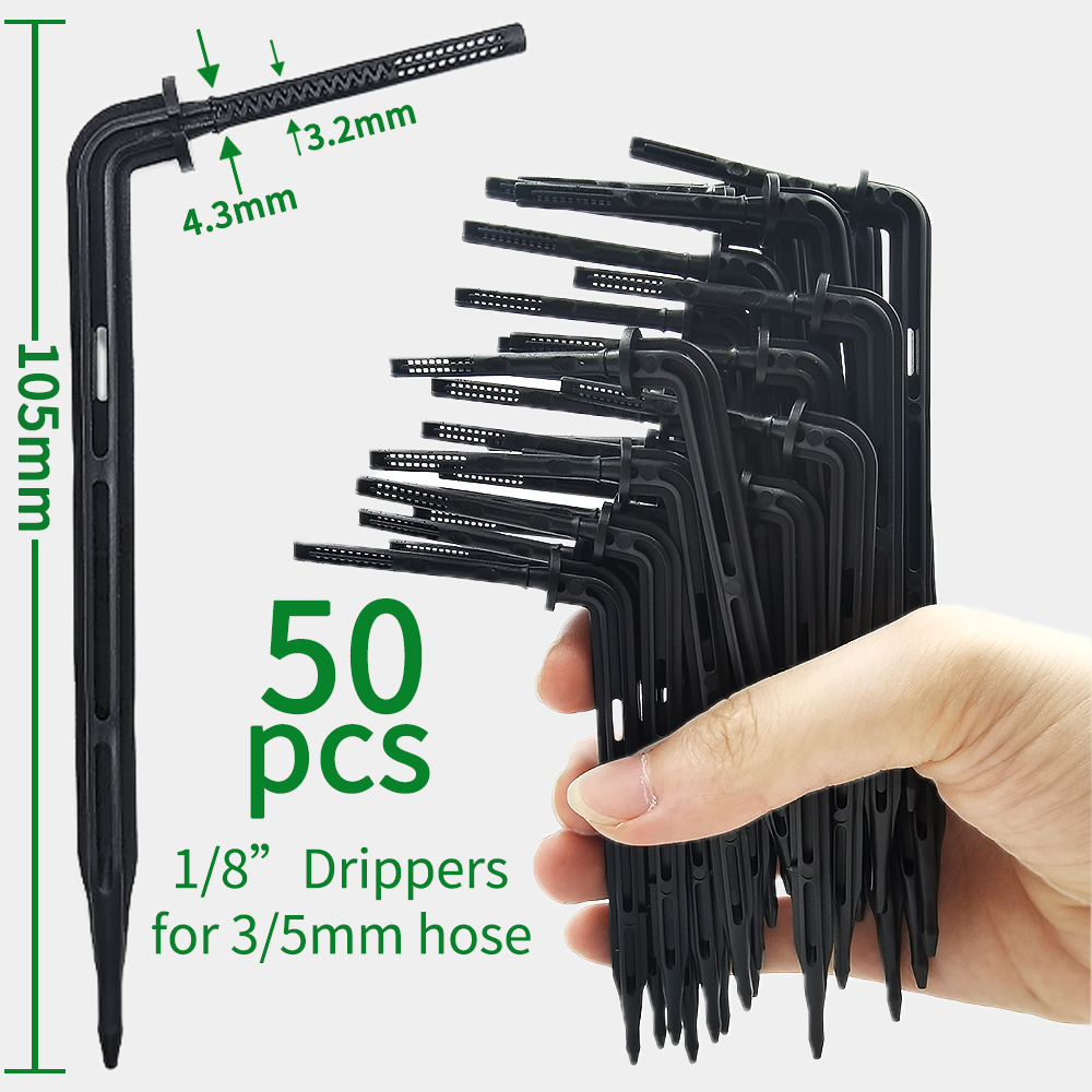 Kas Druppelirrigatie 4-weg 3/5mm Druppelpijl 2-weg Zender Irrigatie Watering Systeem voor Pot Tuin Gazon 10 set/20 set: Oranje
