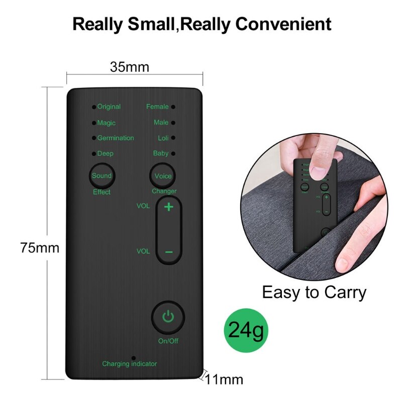 7 Different Voice Changes for Mobile Phone PC Sound Effects Machine Voice Changer Sound Card Mobilephone Laptop