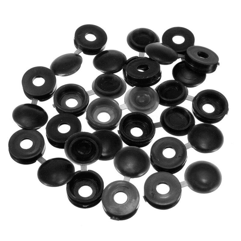 6 stk. bil nummerplade fastgørelsessæt skruer og hætter praktisk holdbare sort hvide gule hætter #294009