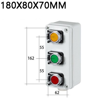 Indoor and outdoor button box Emergency stop start switch Power reset alarm iron door elevator motor Electrical control box: Red