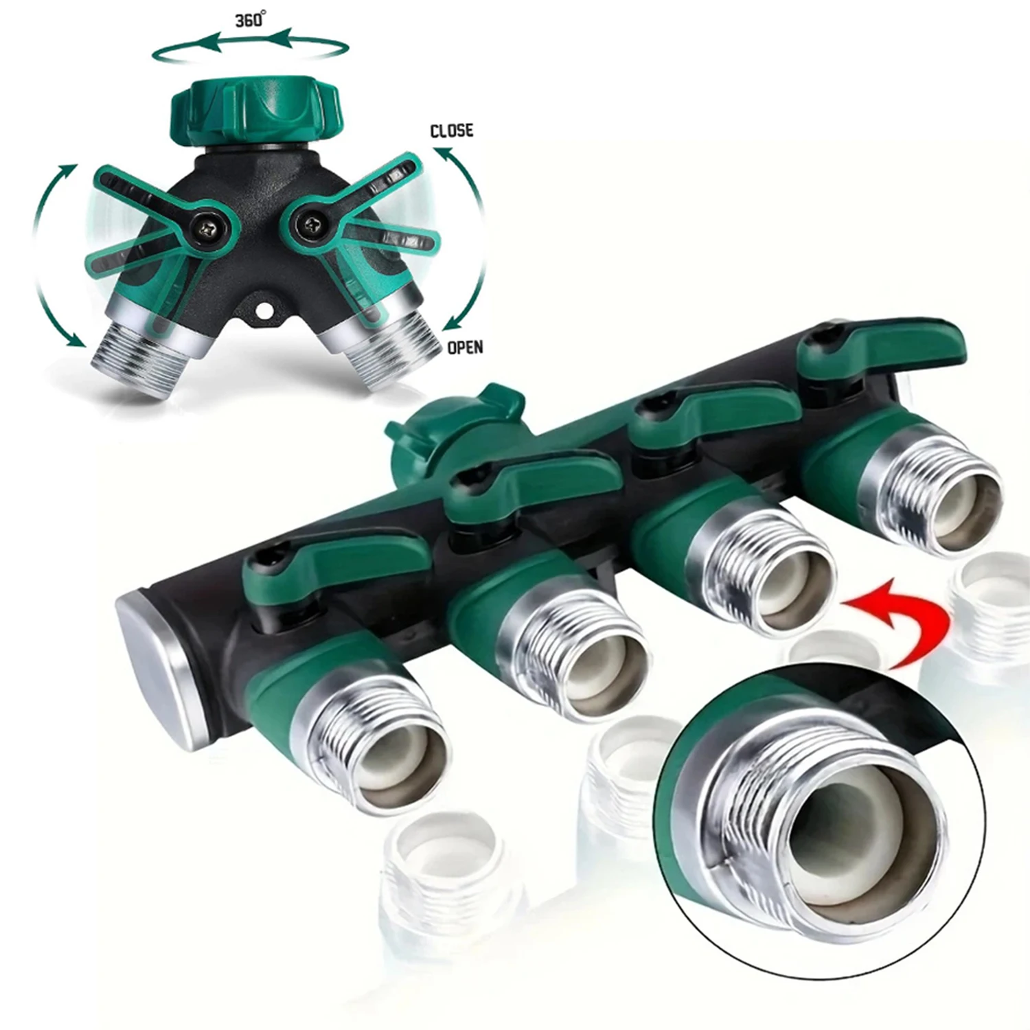3/4 "Wasser verteiler 2 & 4 Wege, Garten y Schlauch anschluss Metallkörper, Schlauch teiler, Anschluss schlauch adapter, Schlauch teiler 2 oder 4 Ventile