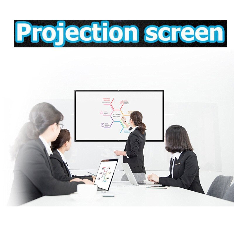 Portable HD 1080P Soft Projector Screen Matt White 4:3 Projector Screen Movie Cloth 60 72 84 100 120 150 Inch For Home Theater