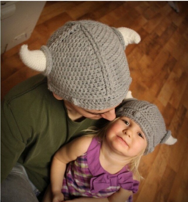 Winter Novelty Hat Handmade Crocheted Viking Warm Horns Hats Knitted Caps