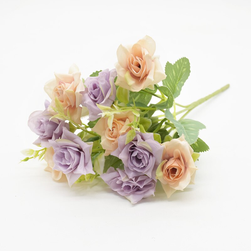 10 Heads 5 Vorken Rose Boeket Kunstbloemen Home Decor Diy Achtergrond Wanddecoratie Indoor Meubels Kerst Bruiloft: 6