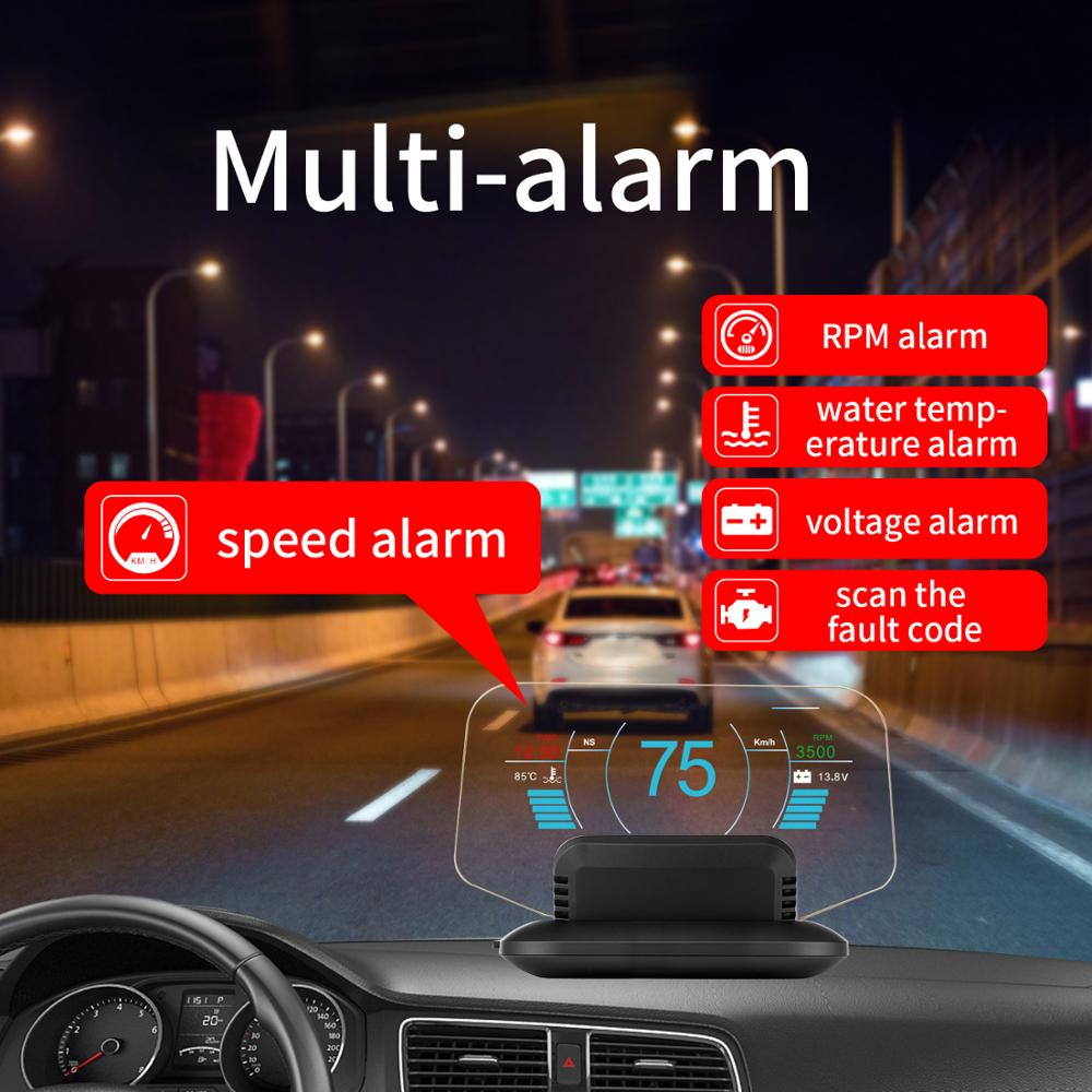 C1 – affichage HUD pour voiture, affichage électronique tête haute, indicateur de vitesse, GPS, alerte de survitesse, OBD2 + GPS, double , nouveauté