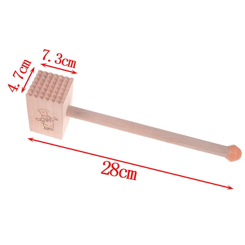 Træ dobbeltsidet oksebøf hammer 28*7.3*4.7 cm kødmørningsmiddel køkken hammer pund oksekød kylling køkkentilbehør