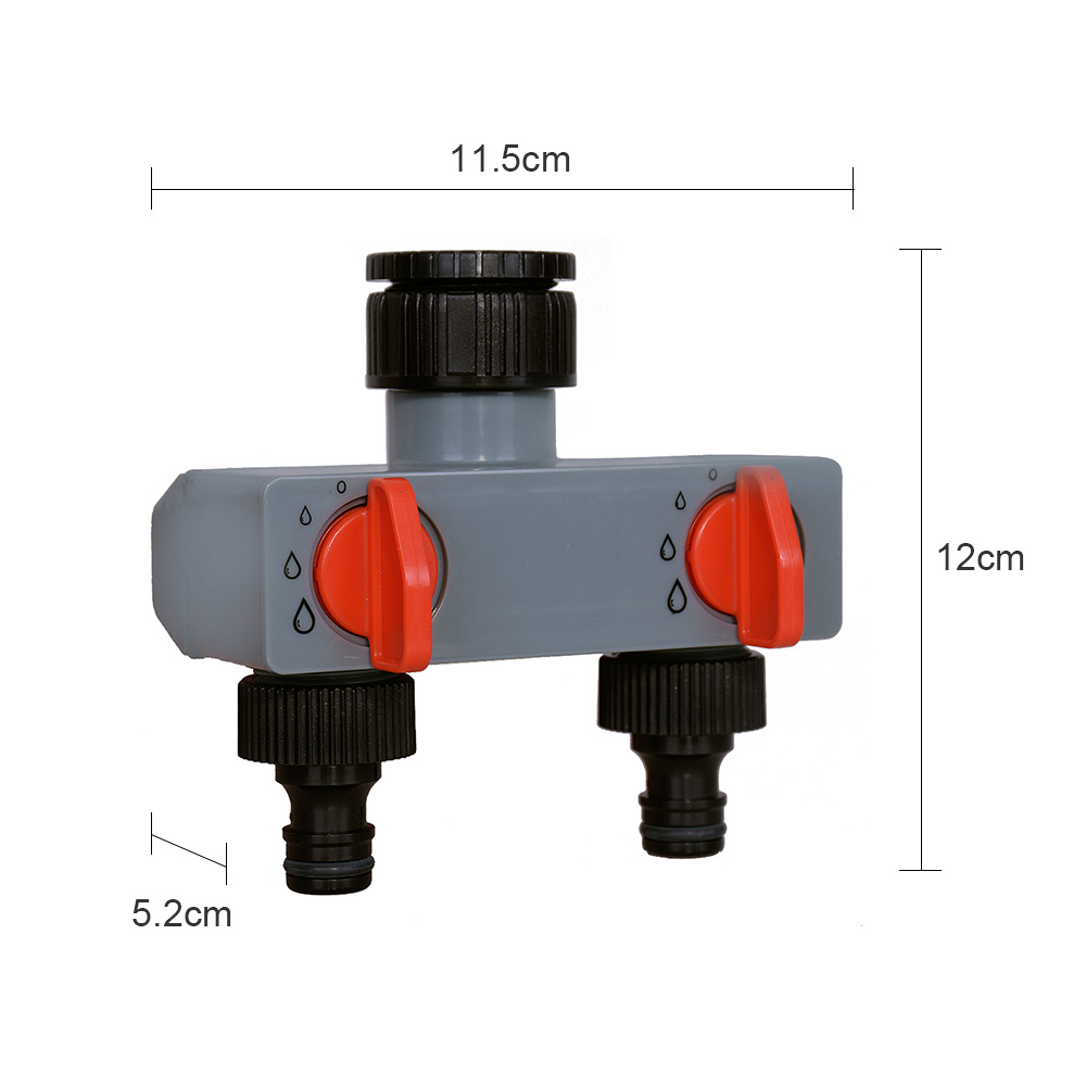 2-Wege/4-Wege-Wasserverteiler-Wasserhahn-Adapter, ABS-Kunststoff-Anschluss, 3/4 und 1 Zoll Schlauchverteiler für Schlauch, Rohr, Wasserhahn