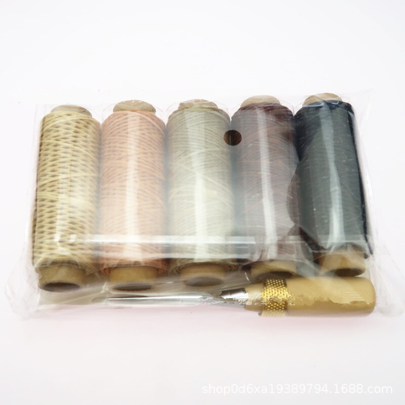 Kit De Couture En Cuir – 37 Pièces : Aiguilles, Fil Ciré, Dé, Boîte Rangement