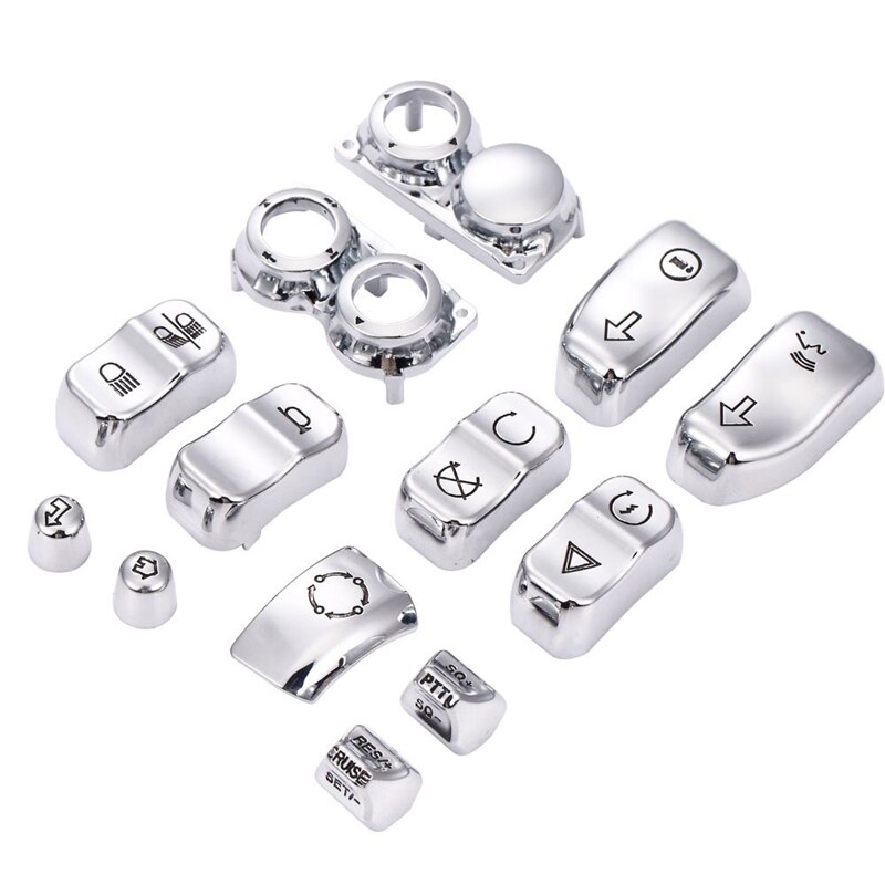 13PCS Motorcycle Chrome Hand Control Switch Housing Caps for Electra Street Glide: Default Title