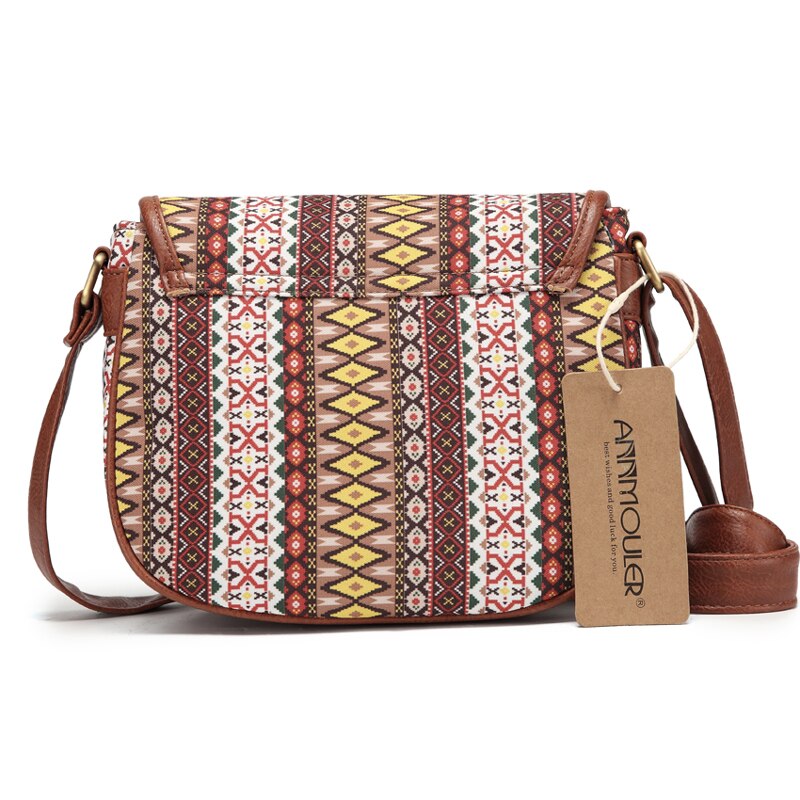 Annmouler brand kvinder skuldertaske vintage udhulet crossbody taske pu læder lille taske boheme stil messenger tasker