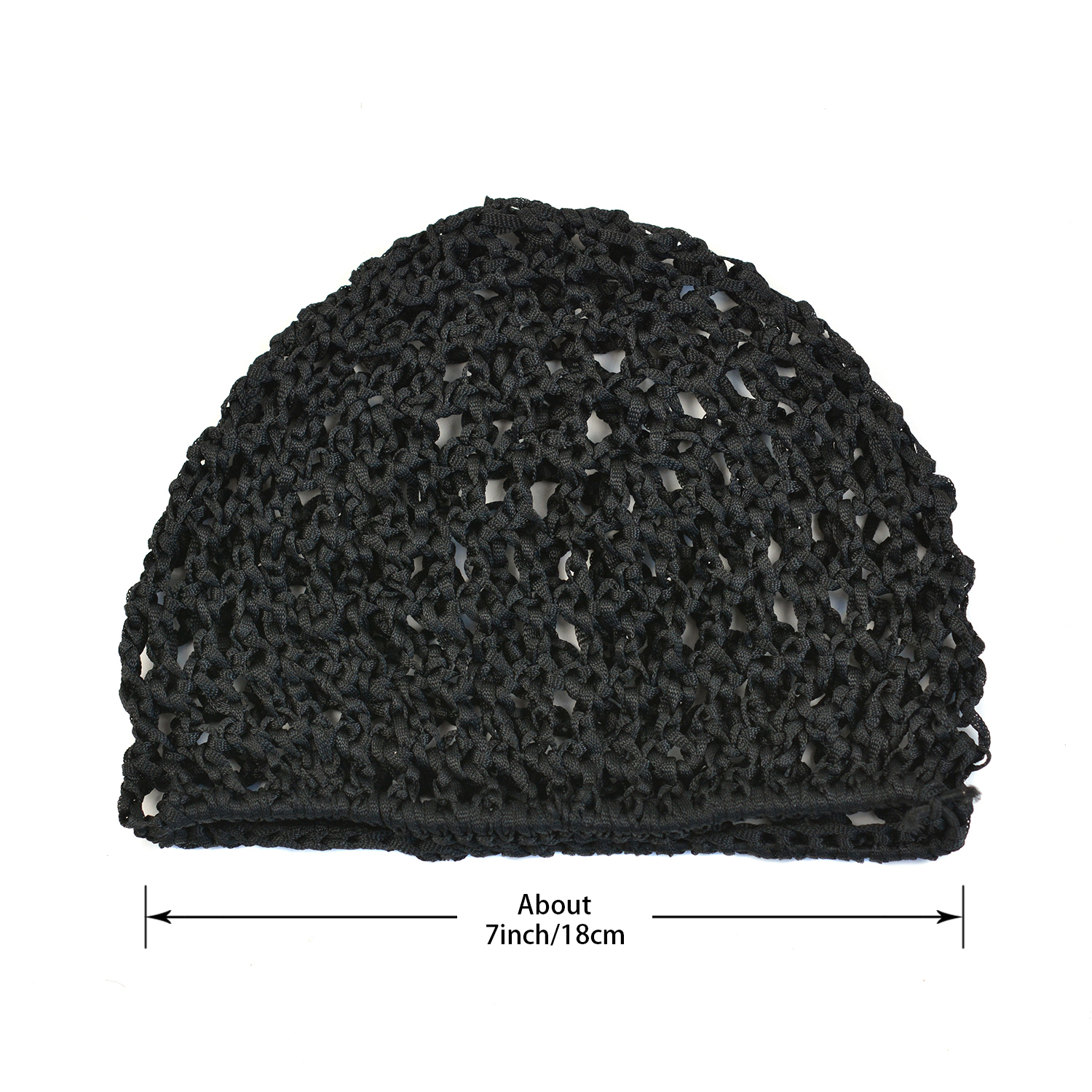 1-teiliges schwarzes Häkel-Haarnetz, Kunstseide-Gittergewebe-Strick-Snood-Mütze, Damen-Haarnetz zum Schlafen