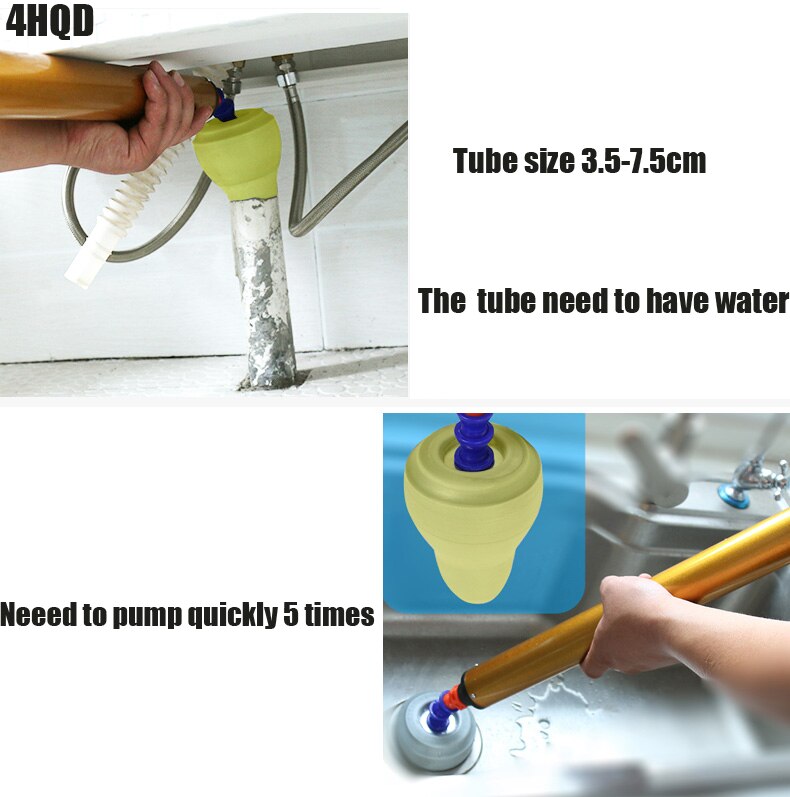 Toilet Plunger High Pressure Suction Plunger Hand Power Closestool Dredge Flexible Head Drain Buster Toilet Plug Sink