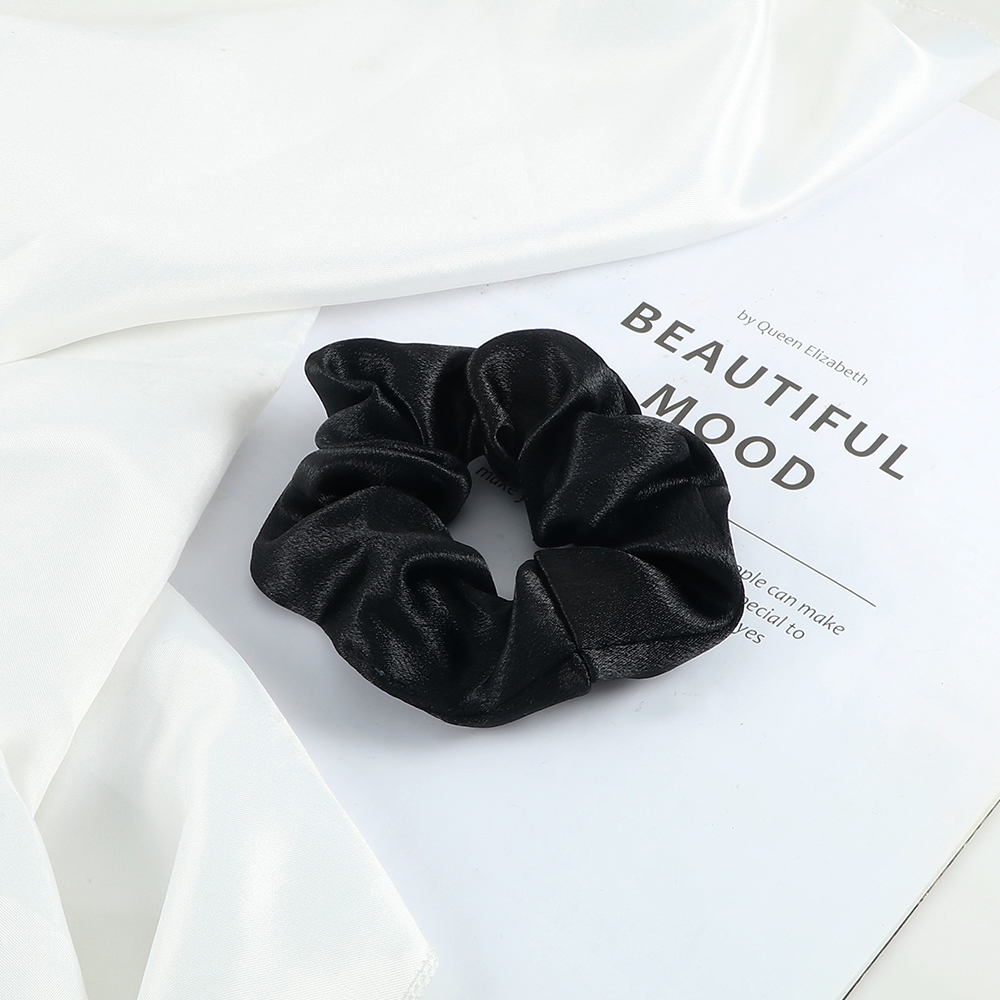 5 unids/lote Boo-tiful Scrunchies de satén de seda banda para el cabello de goma elástica grande coleta para mujer y niña accesorios para lazos para el cabello al por mayor