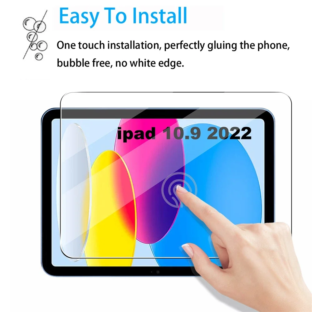 For ipad 10th gen 10.9 tommers herdet glass skjermbeskytter ipad 11 a16 nettbrett ripebestandig klar beskyttelsesfilm