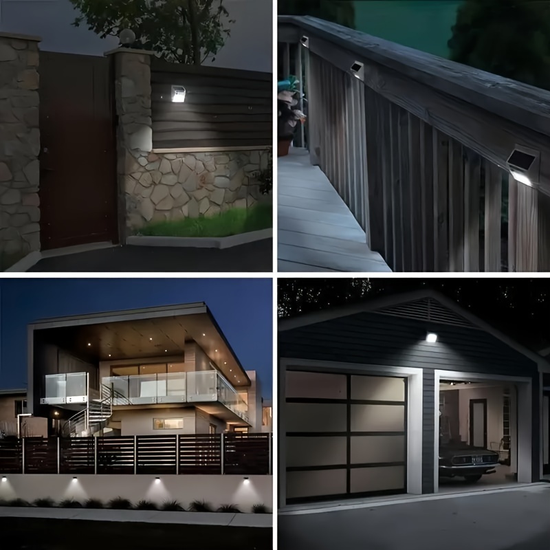 8 szt. Lamp Solarnych Zewnętrznych Bezprzewodowa Lampa Solarna z Czujnikiem Ruchu Wodoodporna na Zewnątrz do Drzwi Wejściowych, Podwórka, Garażu