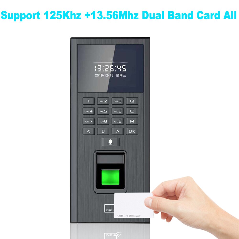 Biometric Fingerprint 125Khz+13.56Mhz RFID Access Control Keypad System Electronic USB Time Clock Recorder Attendance Machine