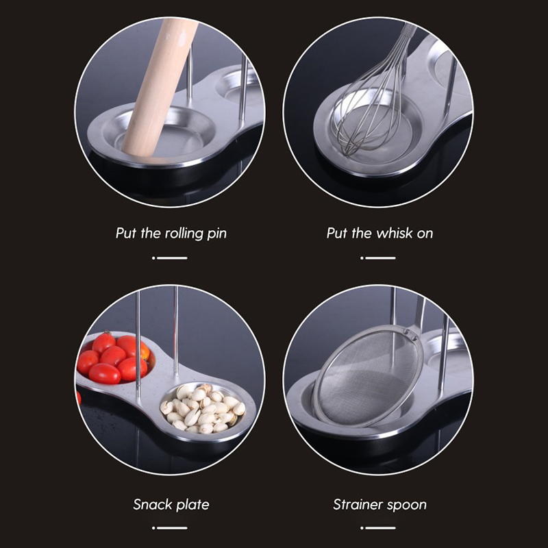 Uchwyt na łyżkę robić zupy Półka na sztućce ze stali nierdzewnej Taca na łyżkę Restauracja Chochla Półki Gadżet kuchenny Taca robić przechowywania narzędzi kuchennych