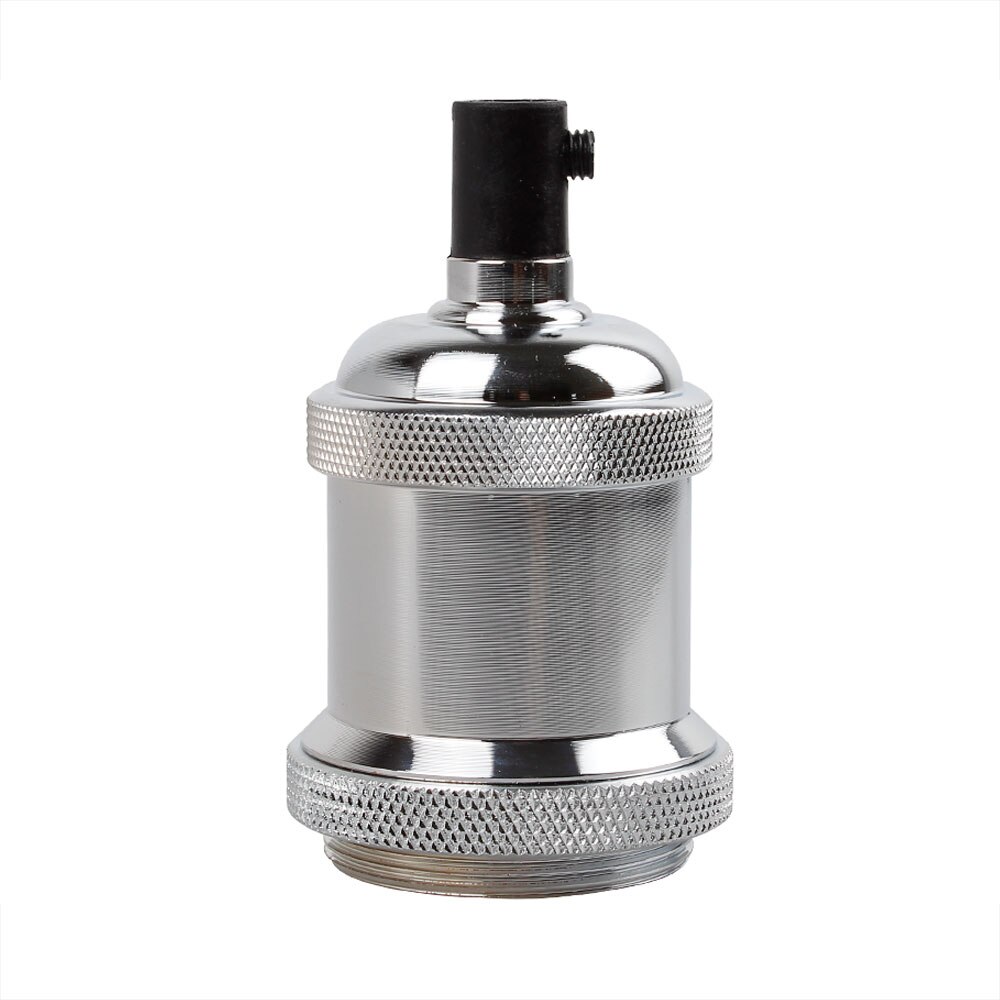 Vintage Edison Lamp Base Pendant light E27 Screw Bulb base Aluminum Light Socket Industrial Retro Fittings lamp holder Fixture: Chrome