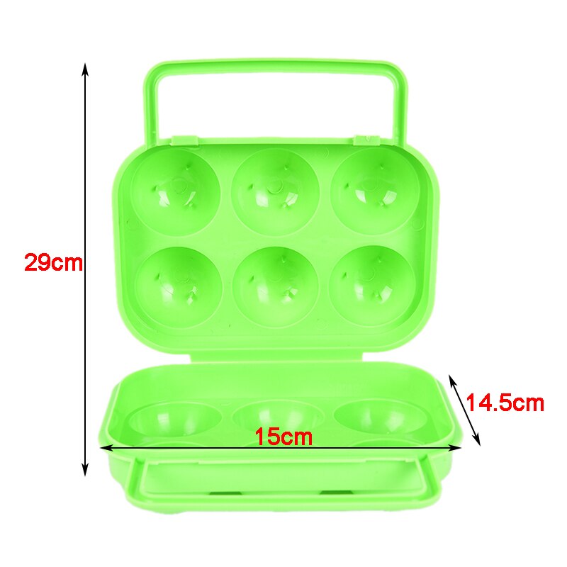 Caja de huevos de plástico para exterior, caja de 6 rejillas portátil para acampar, Picnic, barbacoa, conveniente caja de almacenamiento de huevos de cocina 1 unidad