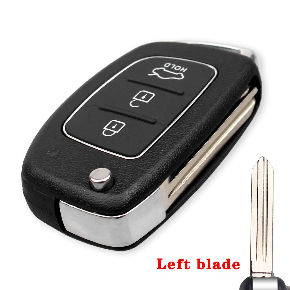KEYYOU 3 botones Flip carcasa de llave a distancia de coche para Hyundai Santa Fe Solaris IX35 IX45 ELANTRA Santa Fe HB20 Verna: Left Blade