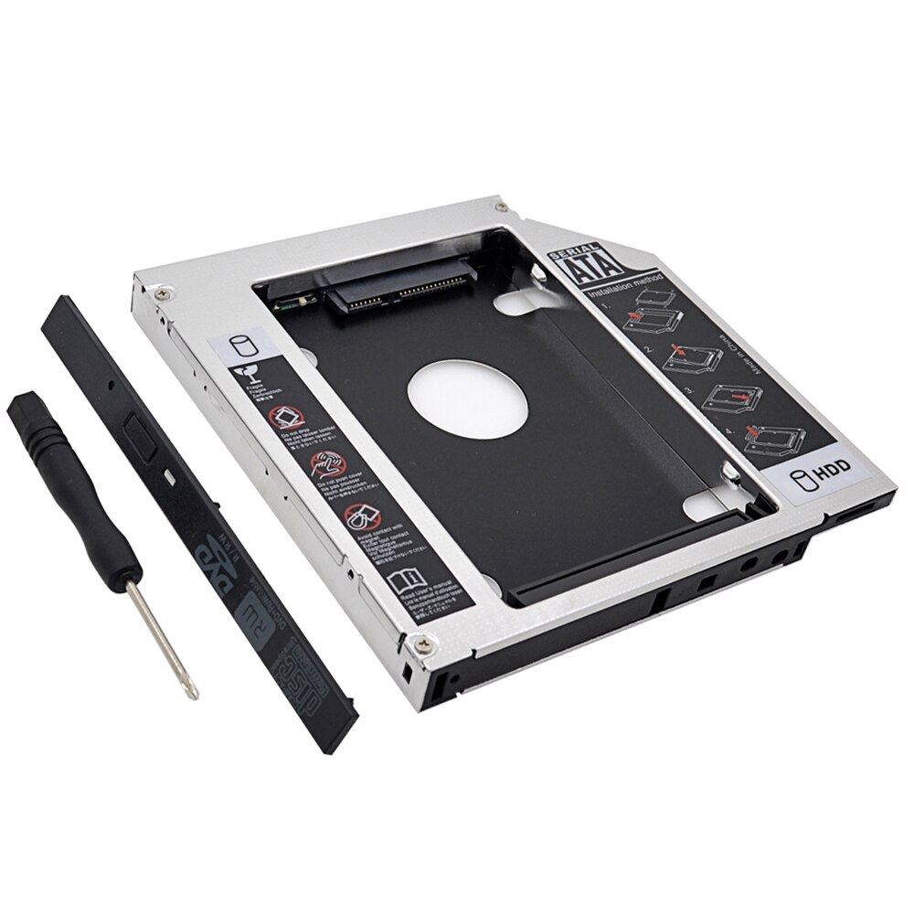 Aluminum Universal 2nd HDD Caddy 12.7mm for 2.5 Inch SATA III SSD Case HDD Enclosure for Laptop CD-ROM DVD-ROM