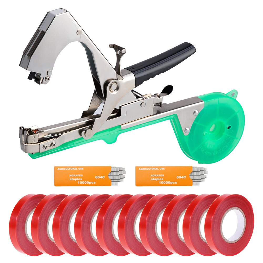 A1 máquina de amarração planta jardim tapetool tapener + 10 rolos conjunto fita para vegetal uva tomate pepino flor: Set 4