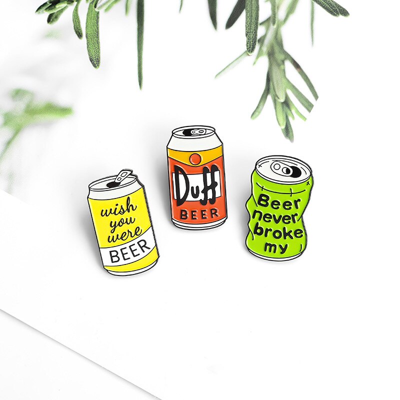 Lustige Bahre Kann Brosche duff Bahre Trinken Emaille Stift Wunsch Waren Sie Bahre Abzeichen Hemd Tasche Revers Stifte Schmuck für Freund