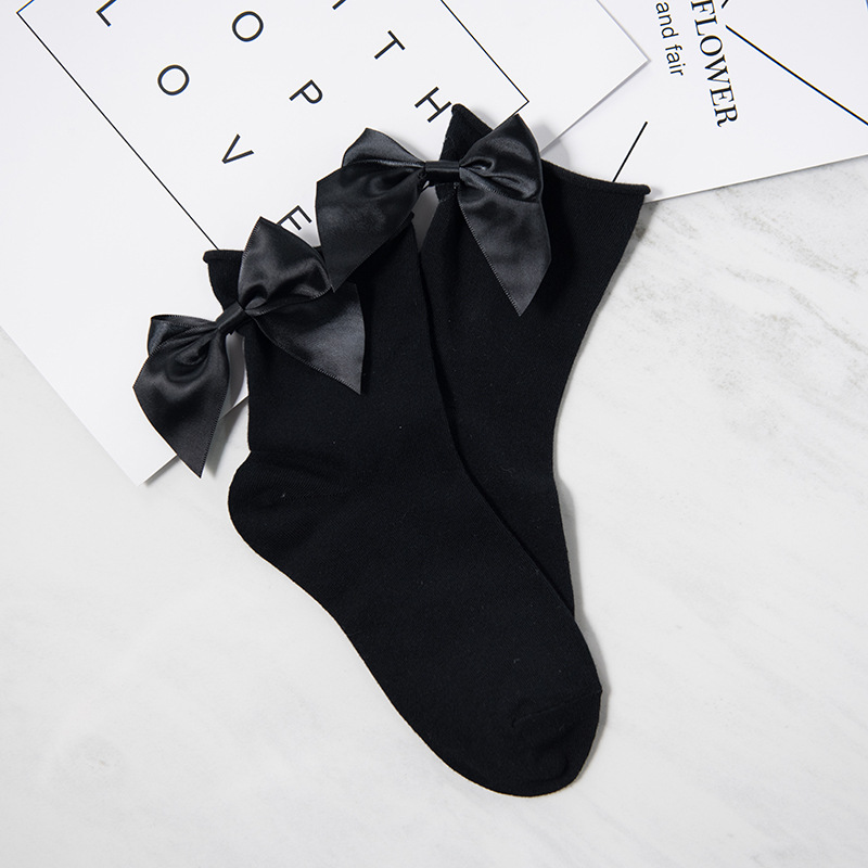Winter Autumn Spring Sweet Curl Cotton After The Heel Ribbon Big Bow Short Socks Wild Chaussette Female Herring Ankle Socks