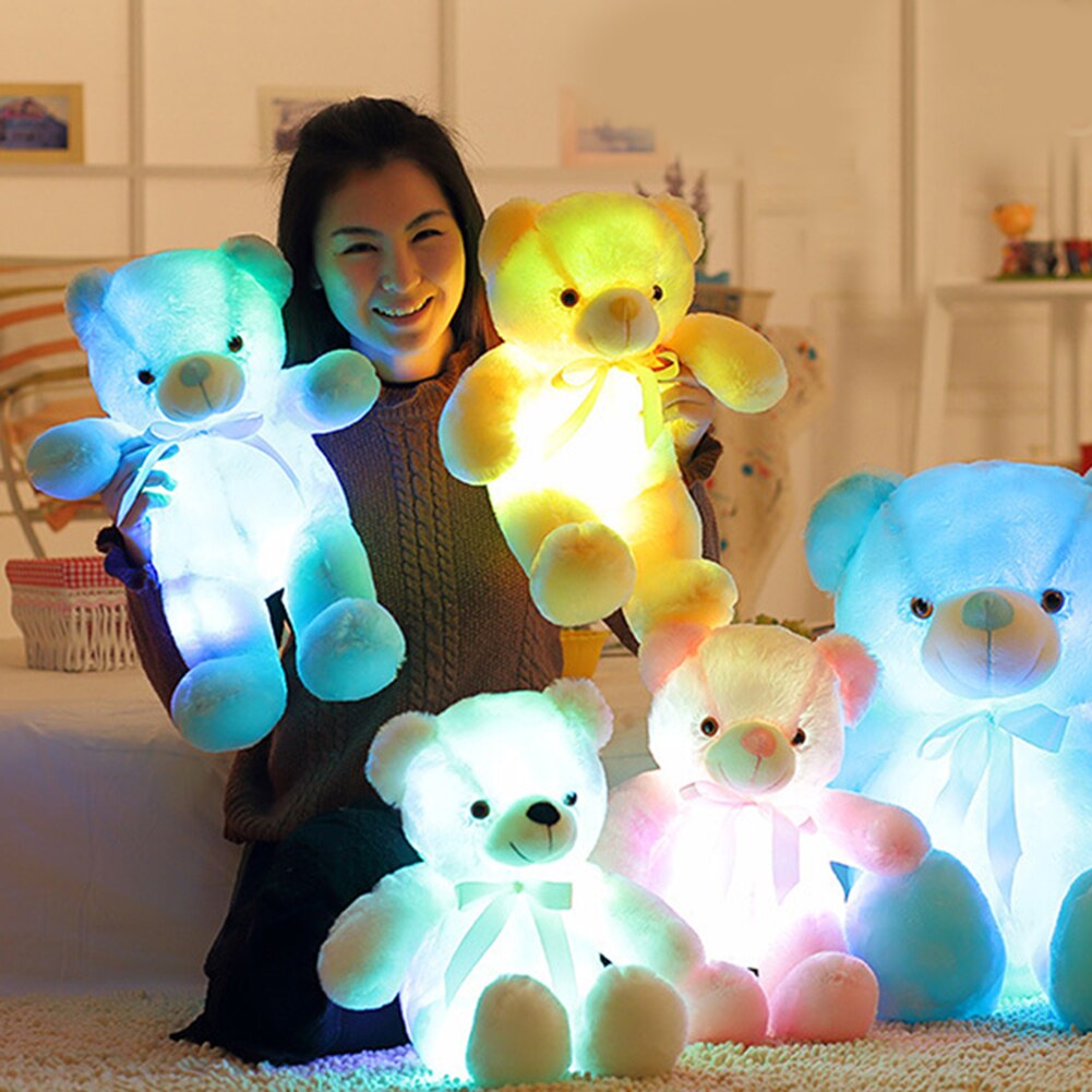 Ours lumineux en peluche pour enfants, jouets lumineux de fête, Flash lumineux LED pour Festival noël avec lumière LED