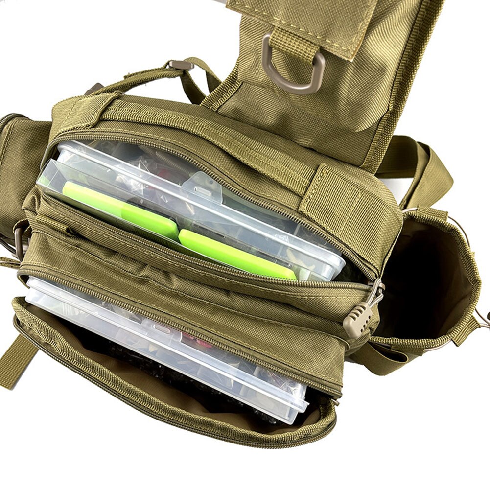 Multifunctional Fishing Tackle Bags Single Shoulder Crossbody Bag Waist Pack Fish Lures Gear Utility Storage Fishing Bag